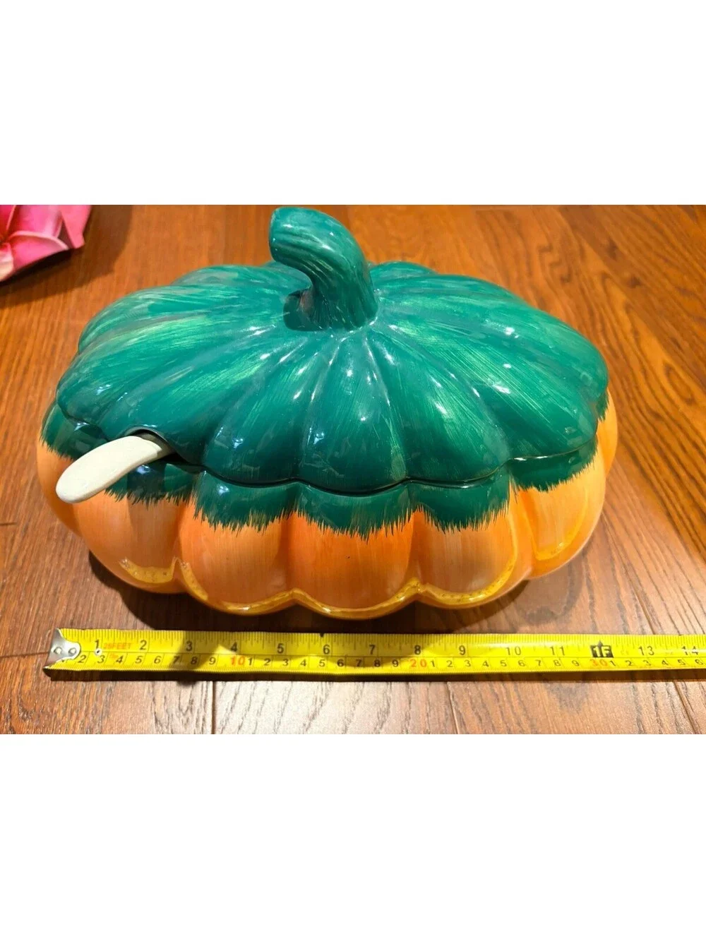 Pumpkin Patch Ceramic Covered Bowl Dish w/ Lid Fall Harvest Decor Thanksgiving